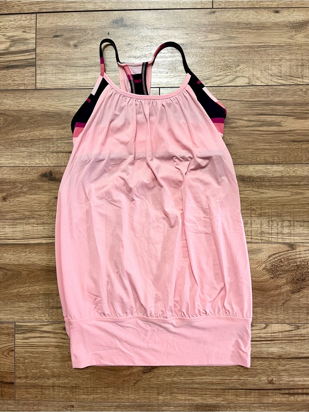 Lululemon No Limits Tank Top Built In Striped Sports Bra Pink Size 4